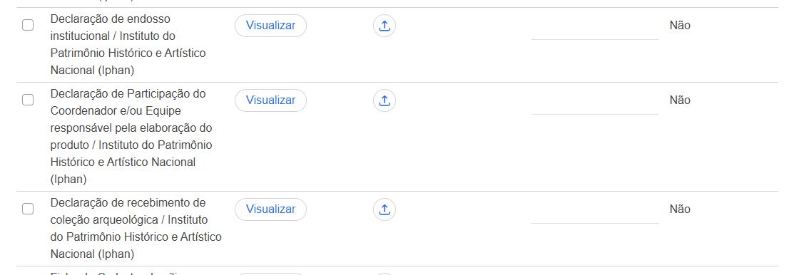 tipos de documentação opcional