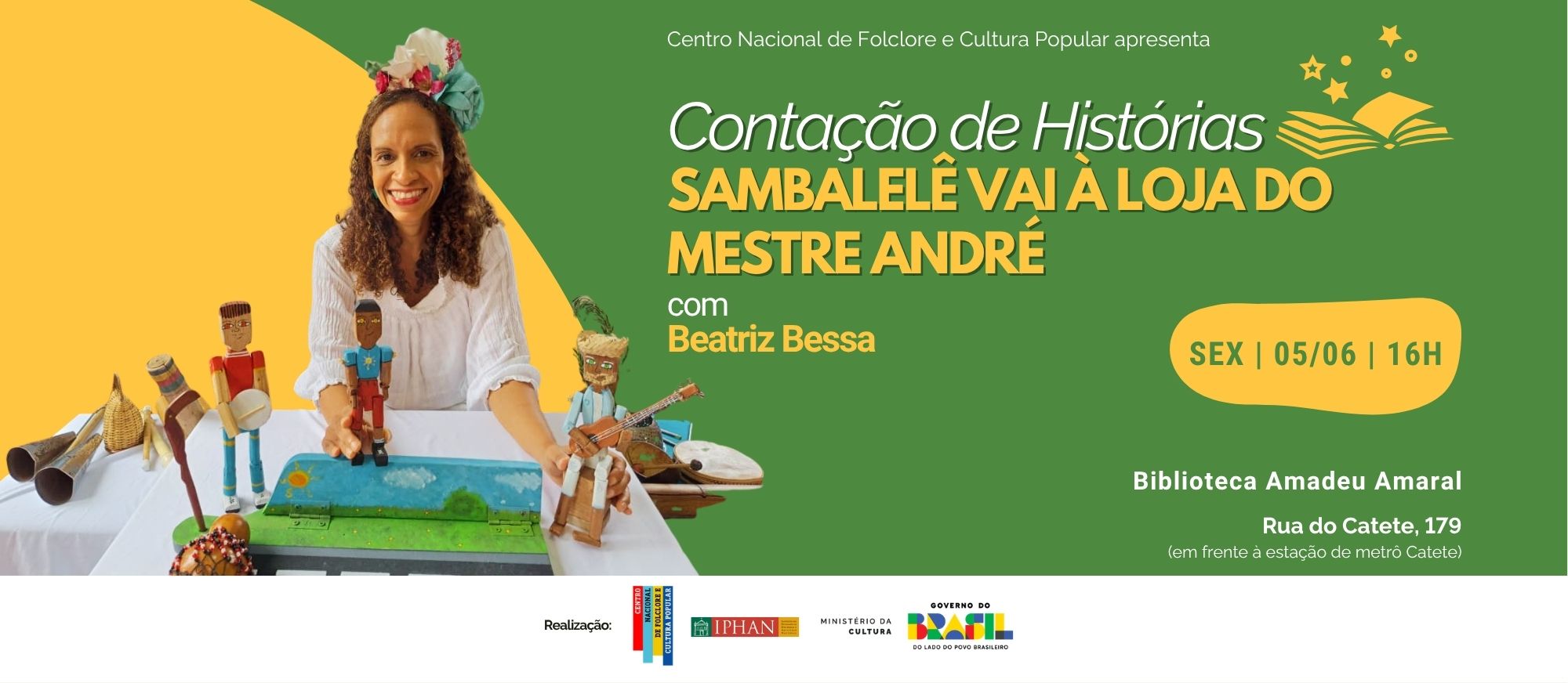 Convite para Contação de Histórias com Beatriz Bessa
