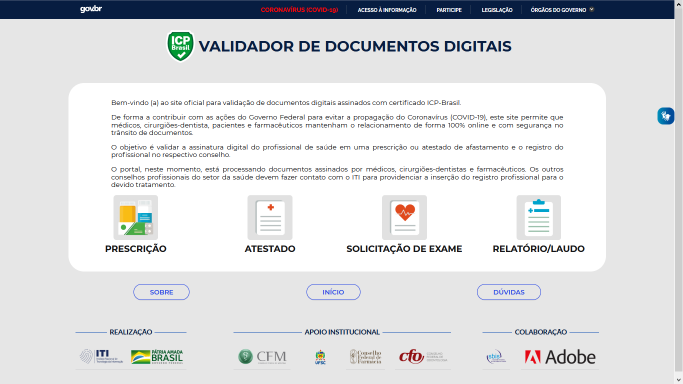 Validador de Documentos Digitais completa 1 ano — Instituto Nacional de ...