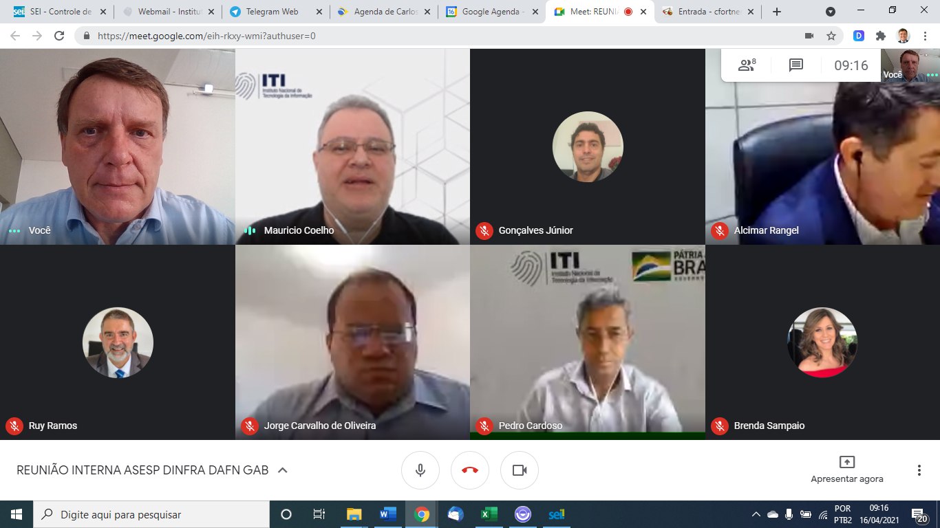 VIDEOCONFERÊNCIA ITI- ASESP/DINFRA/DAFN/GABIN16/04/2021 09:30hs