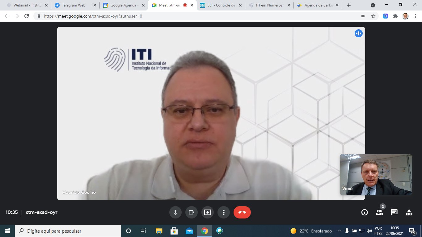 VIDEOCONFERÊNCIA DINFRA/ITI  22/06/2021 10:30hs