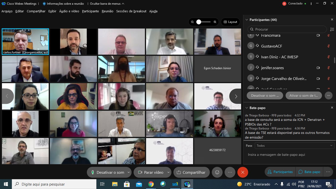 DISCUSSÃO SOBRE RELATÓRIO PARCIAL DO GTT AR-e. 24/06/2021 16:00hs