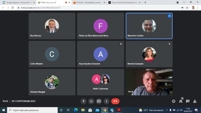 VIDEOCONFERÊNCIA CERTFORUM 2021 30/08/2021 11hs
