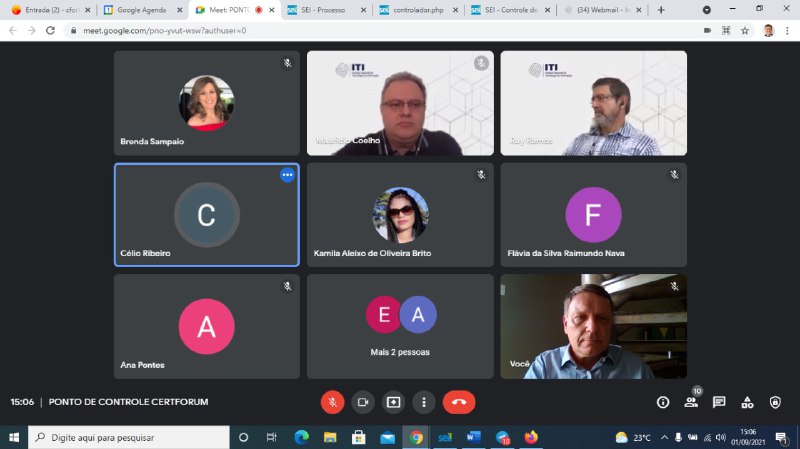 PONTO DE CONTROLE CERTFORUM 01/09/2021 15:00hs