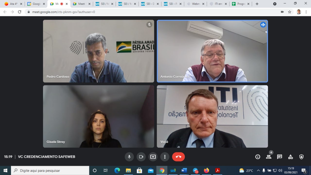 VIDEOCONFERÊNCIA CREDENCIAMENTO SAFEWEB 03/09/2021 14:30hs