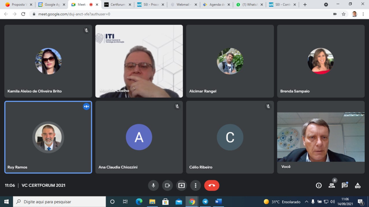 VIDEOCONFERÊNCIA CERTFORUM 2021 14/09/2021 11hs