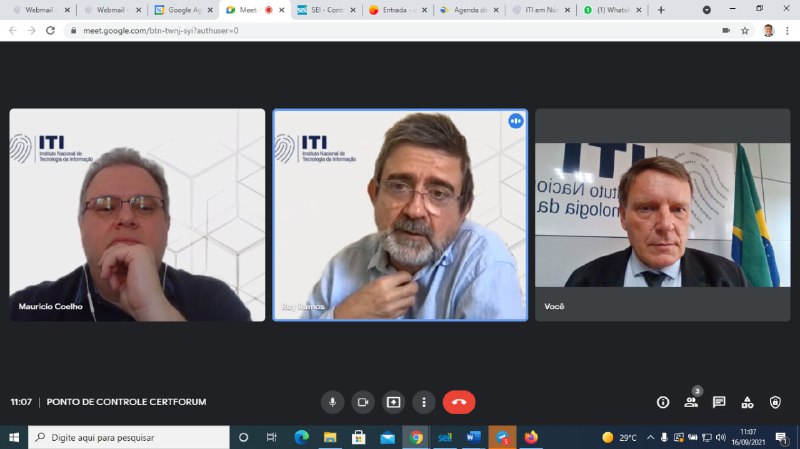PONTO DE CONTROLE CERTFORUM 16/09/2021 11:00hs