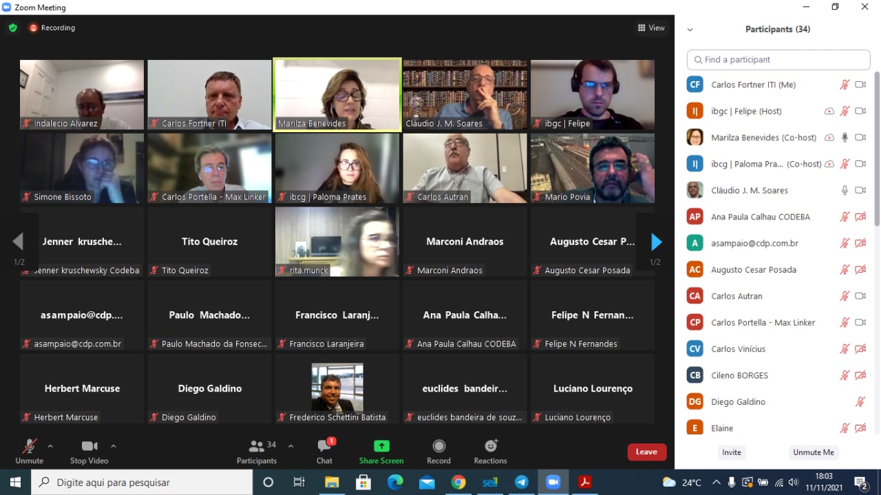 CURSO IN COMPANY IBGC RISCOS E COMPLIANCE 11/11/2021 14hs