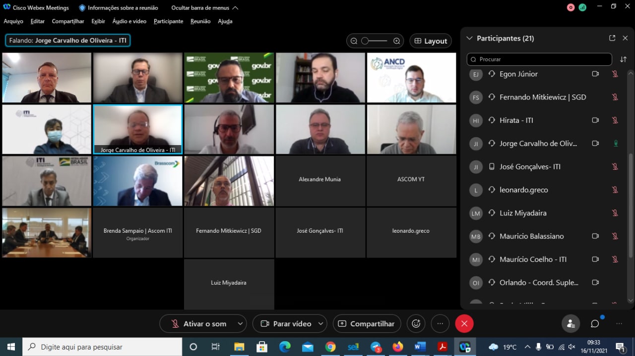 VIDEOCONFERÊNCIA COMITÊ GESTOR ICP 16/11/2021 09:00hs