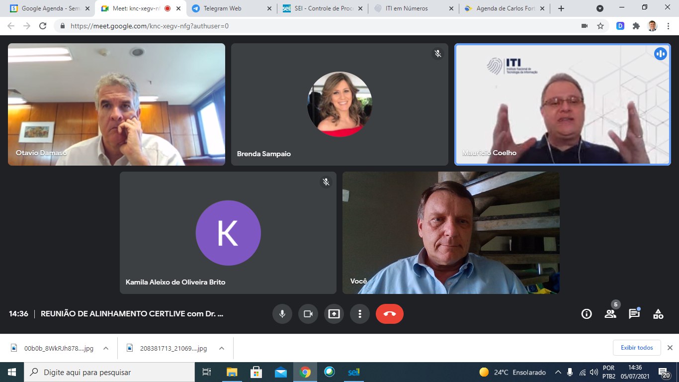 VIDEOCONFERÊNCIA ALINHAMENTO CERTLIVE DR. OTÁVIO RIBEIRO DAMASO 05/07/2021 14:30hs
