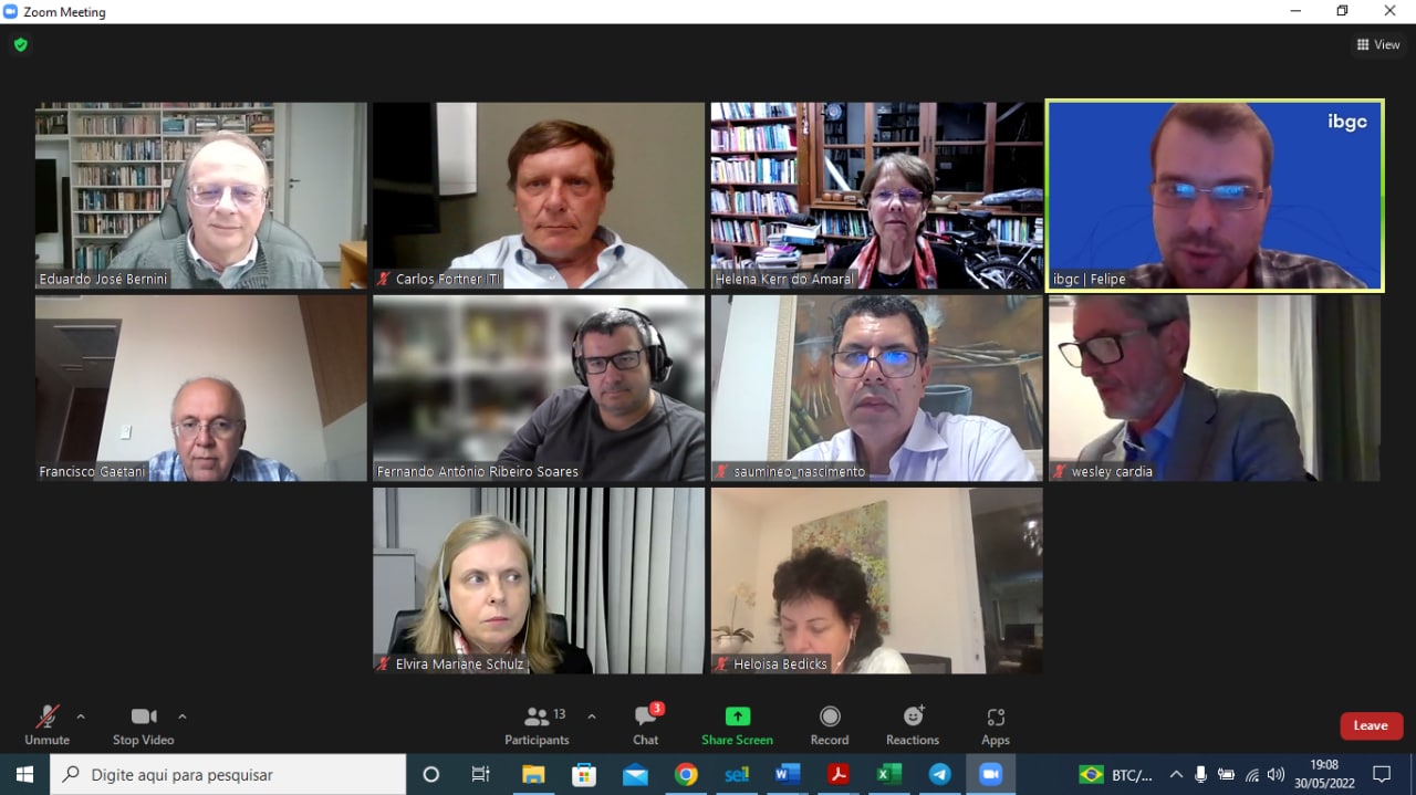 VIDEOCONFERÊNCIA - MESA REDONDA IBGC. 30/05/2022 19hs