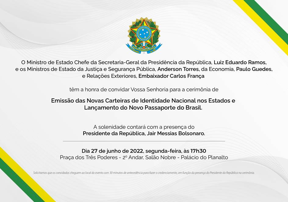 LANÇAMENTO CARTEIRA DE IDENTIDADE NACIONAL 27/06/22 17h