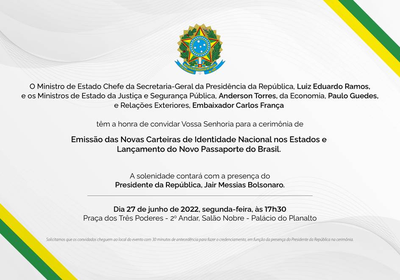 LANÇAMENTO CARTEIRA DE IDENTIDADE NACIONAL 27/06/22 17h