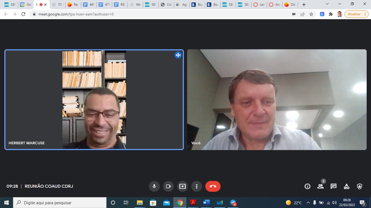 REUNIÃO COAUD CDRJ. 22/03/2022 09hs