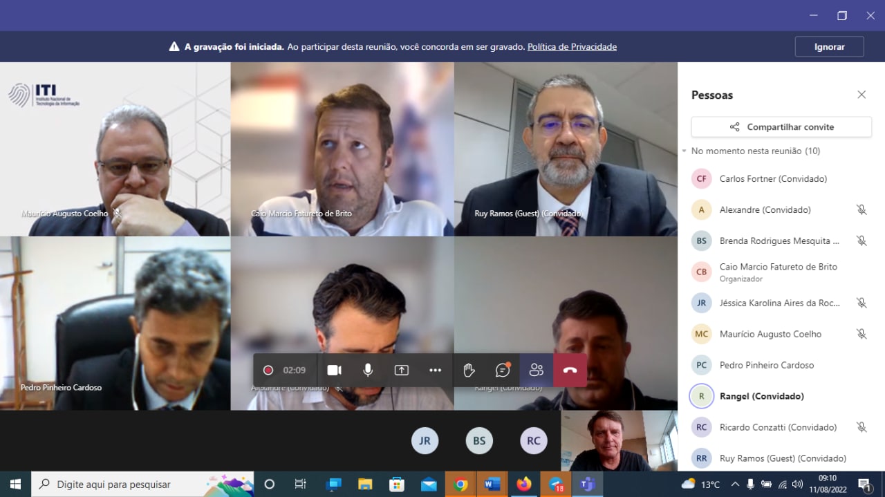 REUNIÃO COMITÊ DE GOVERNANÇA, RISCOS, CONTROLES E DE GOVERNANÇA DIGITAL 11/08/2022 9h