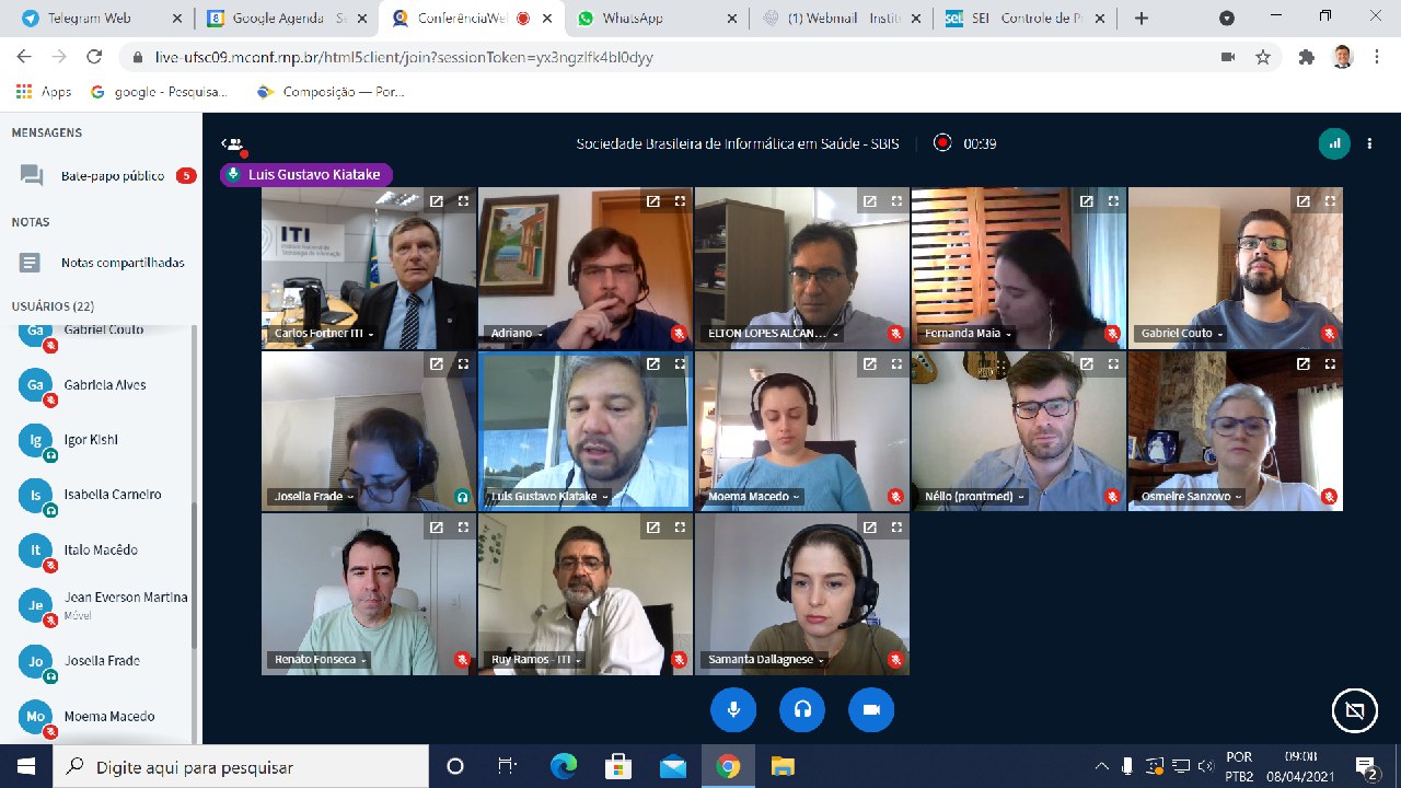 VIDEOCONFERÊNCIA RR+ SBIS 08-04-2021 09:00hs.