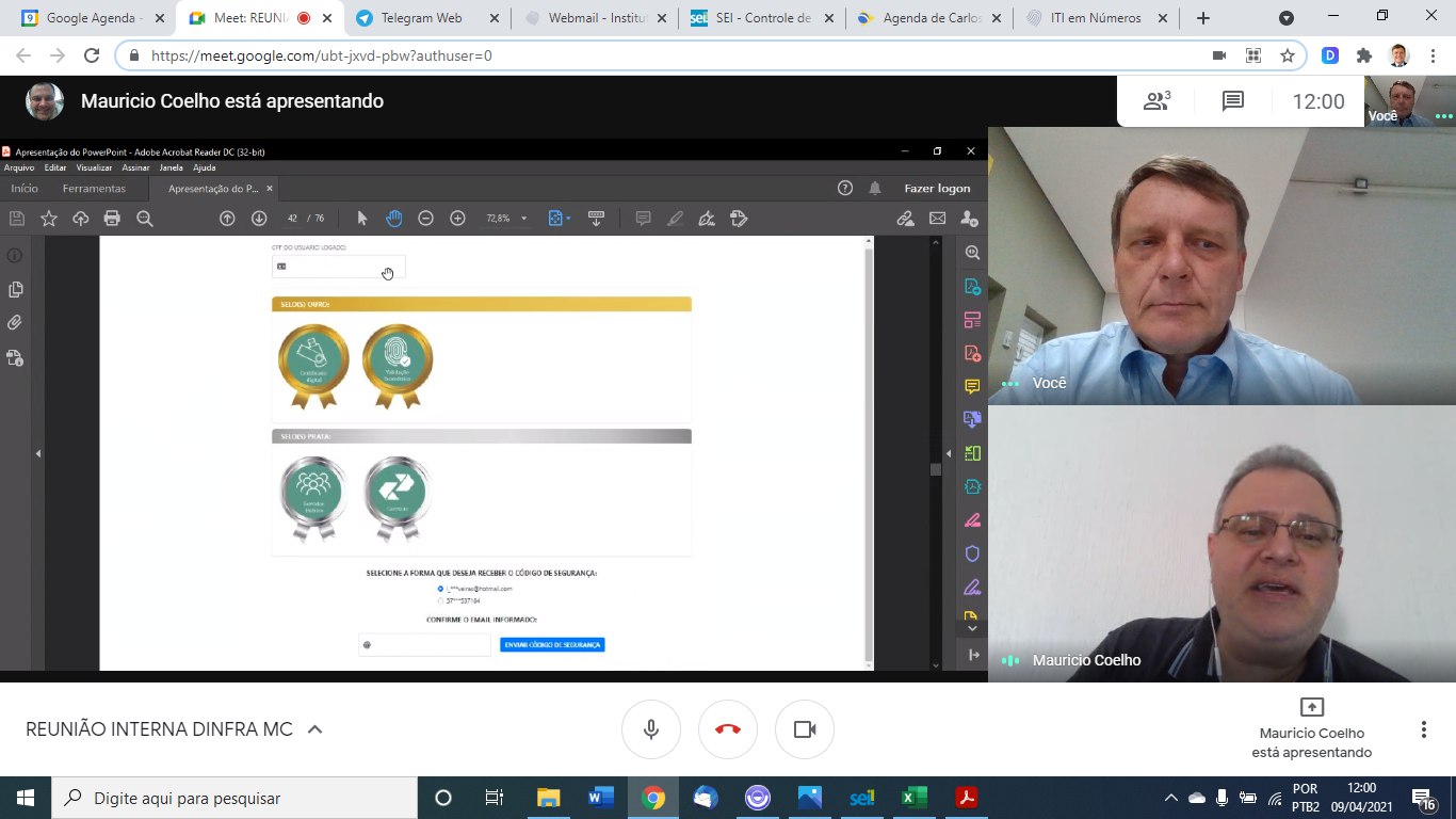 VIDEOCONFERÊNCIA DINFRA MC. 09/04/2021 11:00hs.