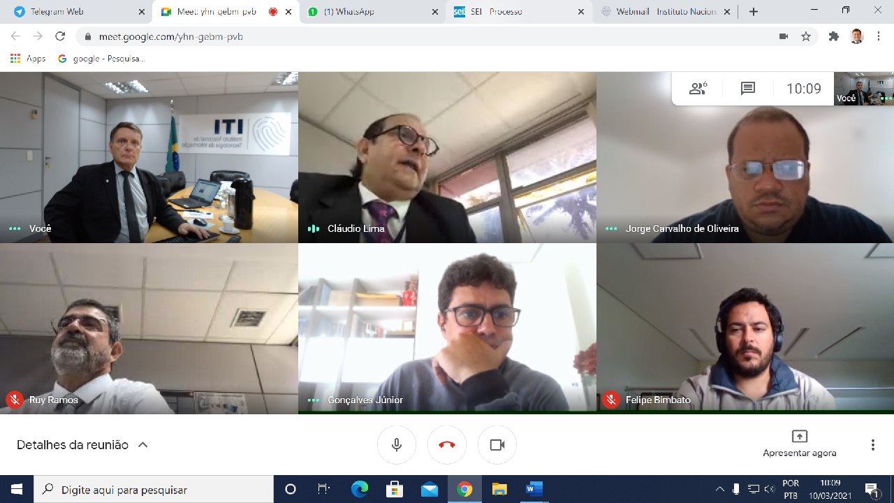 VIDEOCONFERÊNCIA COMITÊ DE GOVERNANÇA PLANEJAMENTO ESTRATÉGICO 10/03/2021 10:15hs