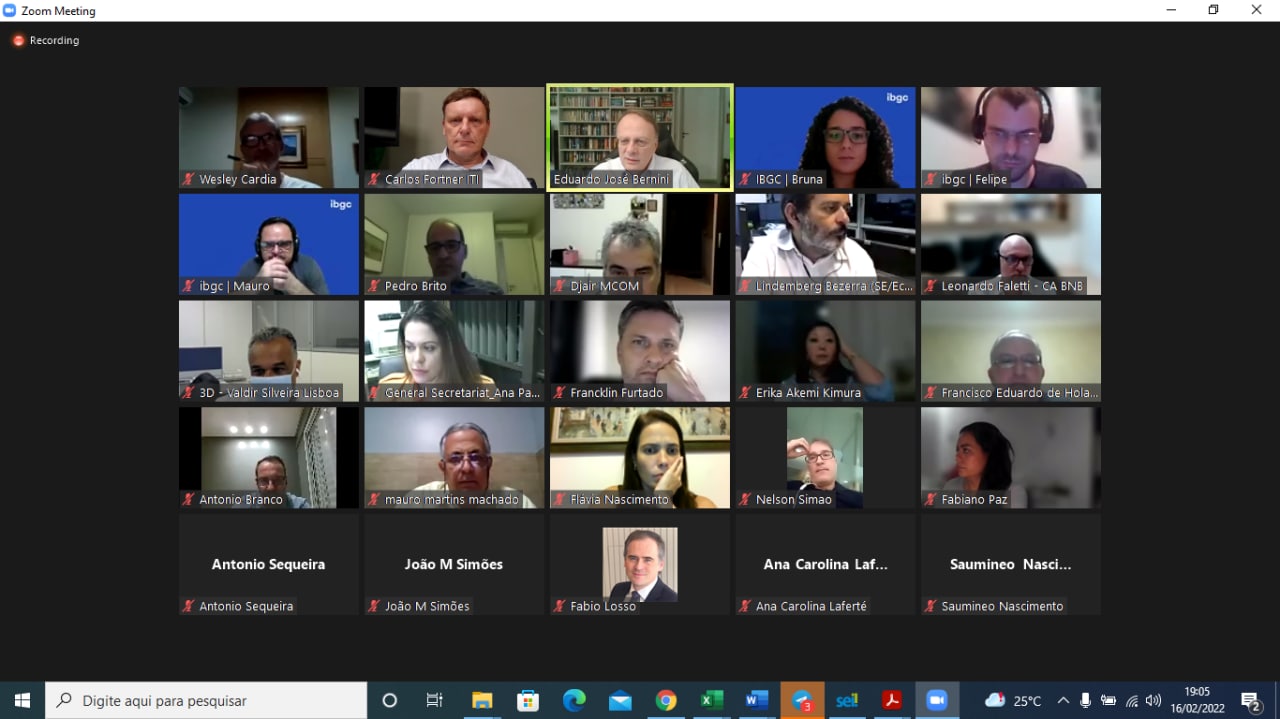 VIDEOCONFERENCIA CURSO DE CONSELHEIRO DE ADMINISTRAÇÃO. 16-02-2022 19:15h