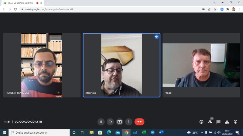 VIDEOCONFERÊNCIA COAUD/CDRJ/TR. 20/02/2022 11:30hs