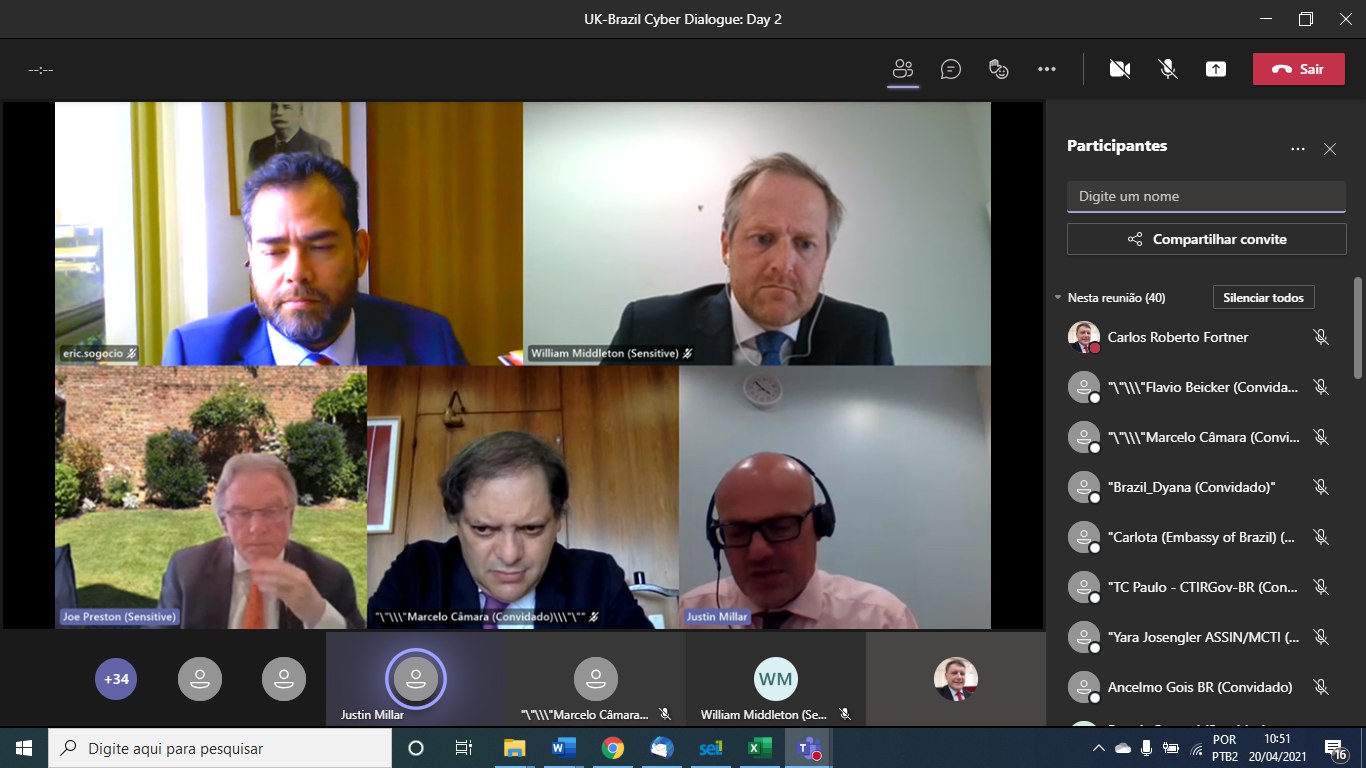 VIDEOCONFERÊNCIA II DIÁLOGO DIGITAL E DE SEGURANÇA CIBERNÉTICA BRASIL- REINO UNIDO 20/04/2021 09:00hs