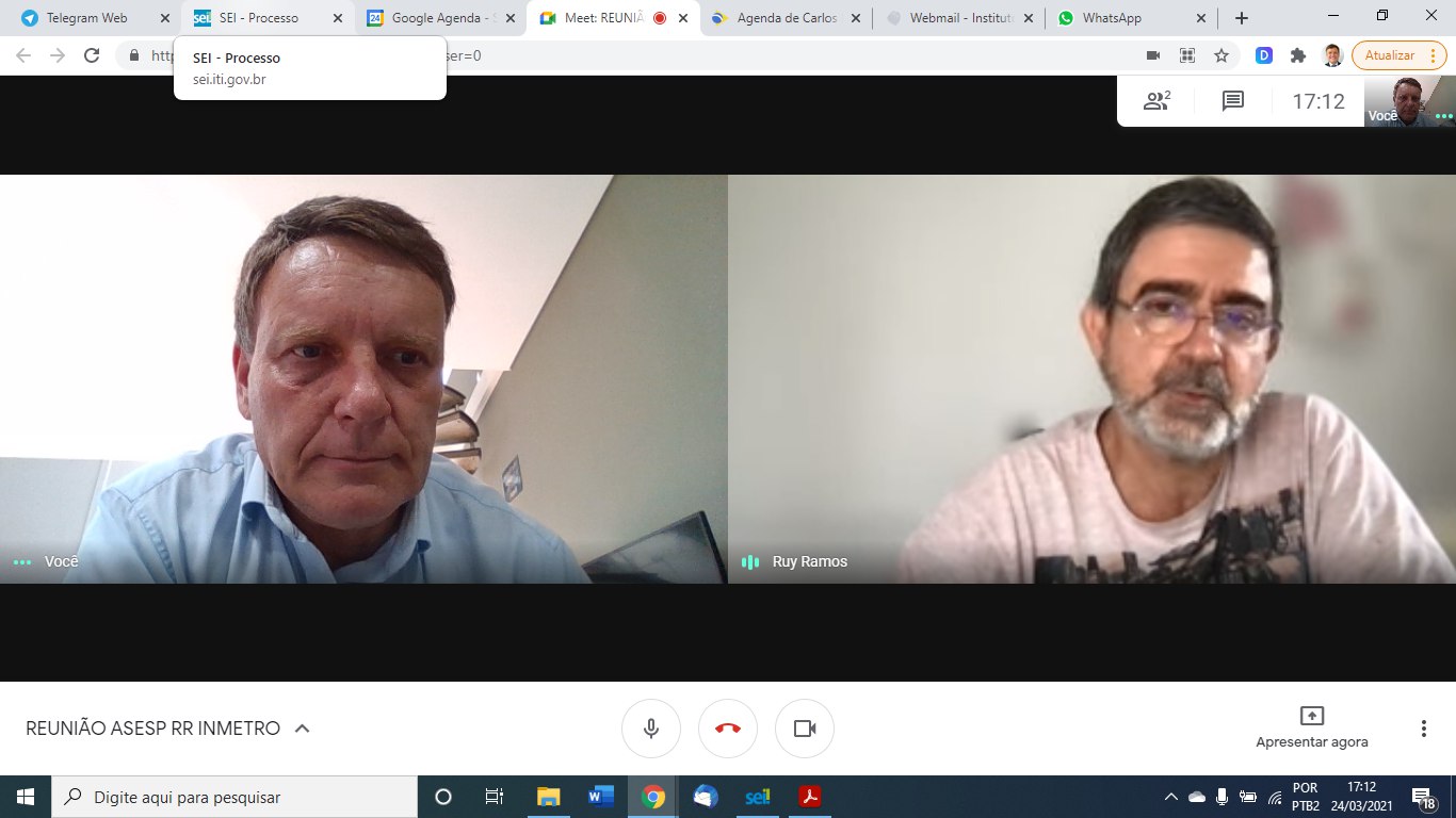 VIDEOCONFERÊNCIA ASESP RR INMETRO. 24-03-2021 17:00hs.