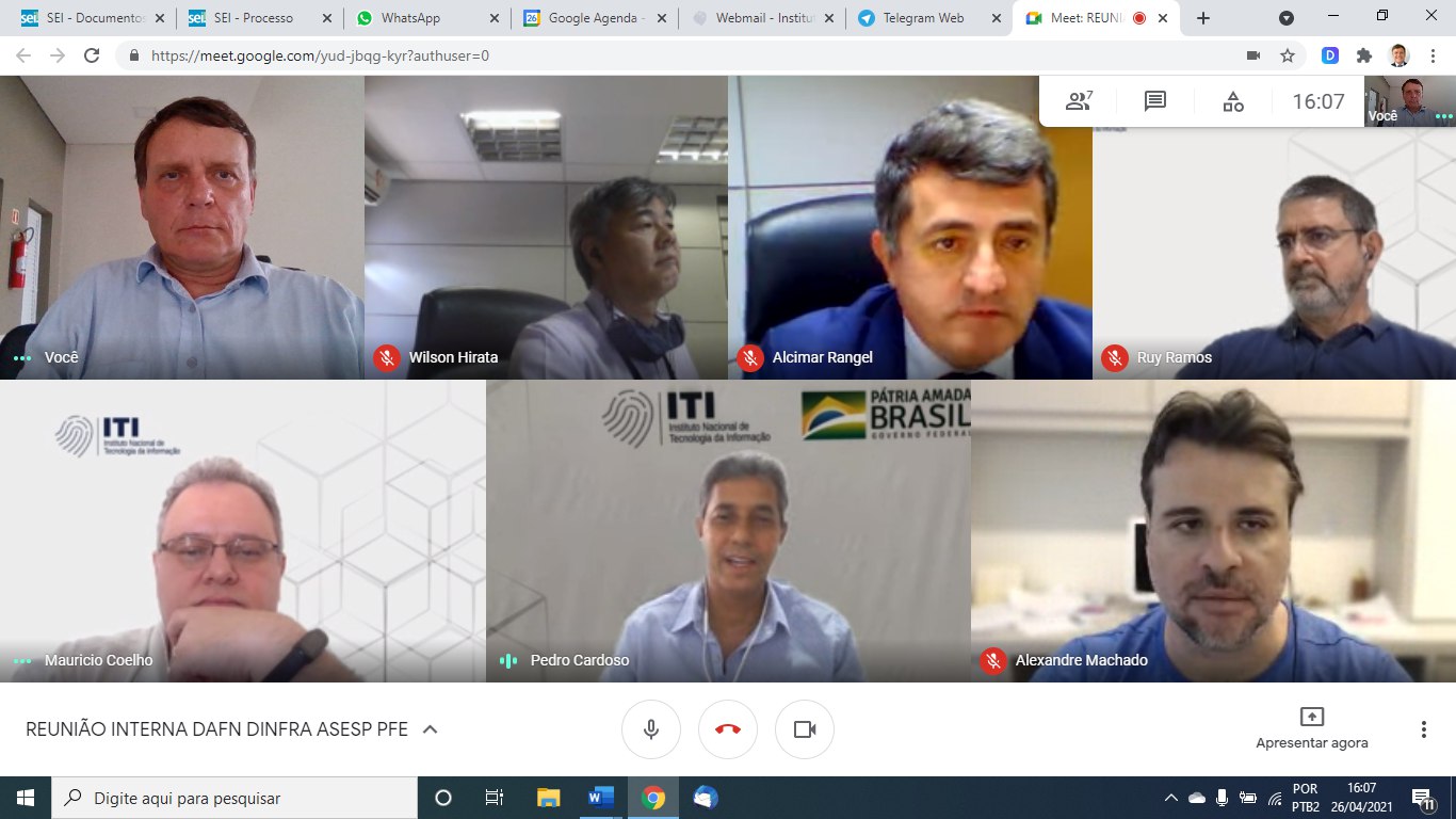 REUNIÃO INTERNA DAFN DINFRA ASESP PFE 26/04/2021 16:00hs.