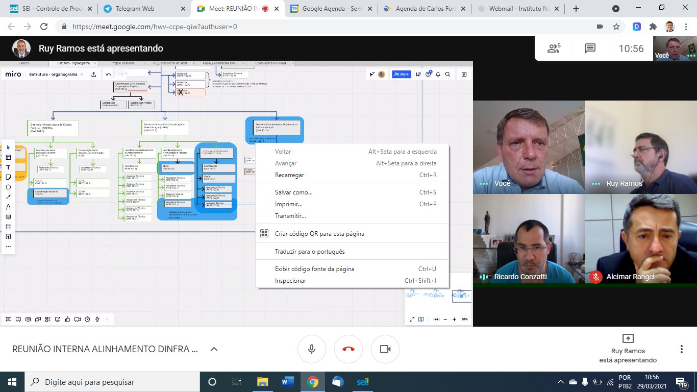 VIDEOCONFERÊNCIA ITI- ASESP RR ESTRUTURA. 29/03/2021 09:00hs.