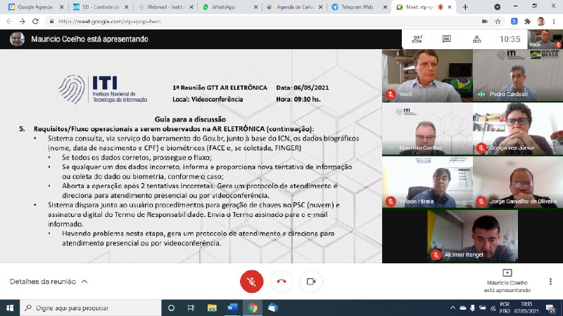 2º VIDEOCONFERÊNCIA INTERNA GTT/AR ELETRÔNICA 07-05-2021 09:30hs