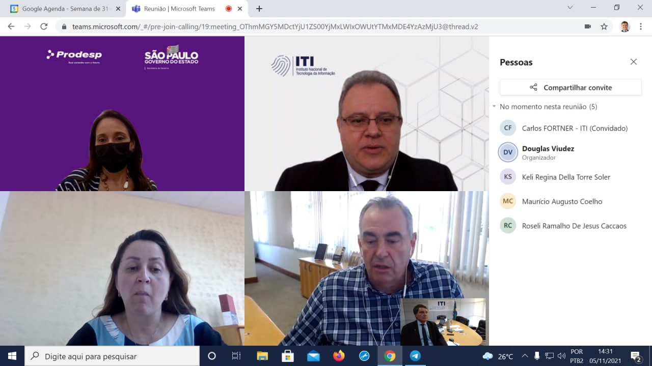 VIDEOCONFERENCIA  PRODESP 05/11/2021 14:30h