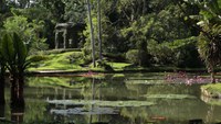 Trail takes visitors along the waterways of the Botanical Garden on April 26