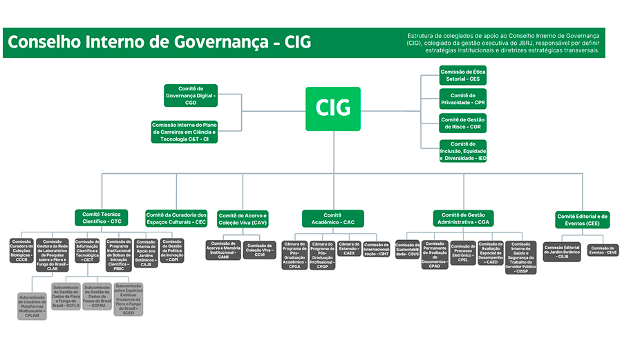 Organograma dos colegiados JBRJ