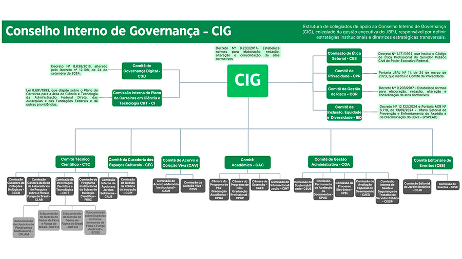 Organograma dos colegiados JBRJ