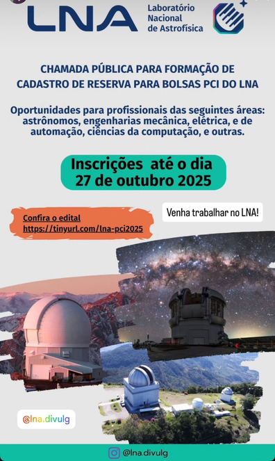Formação de Cadastro de Reserva para bolsas PCI do LNA - Chamada Pública No. 04/2025