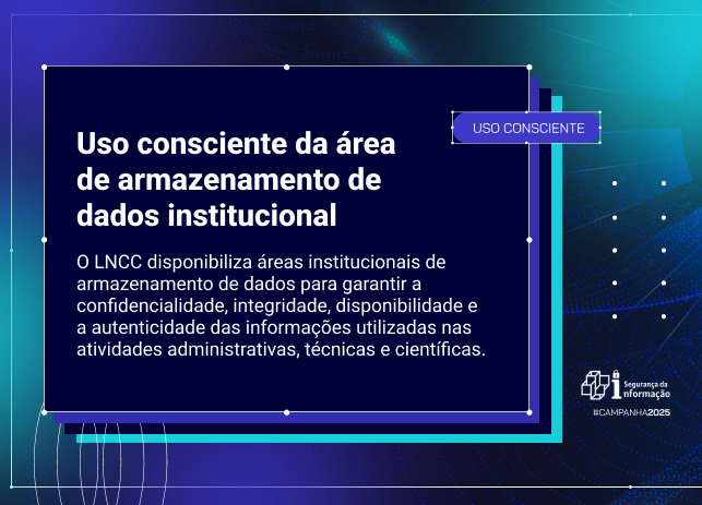 Uso consciente da área de armazenamento de dados institucional
