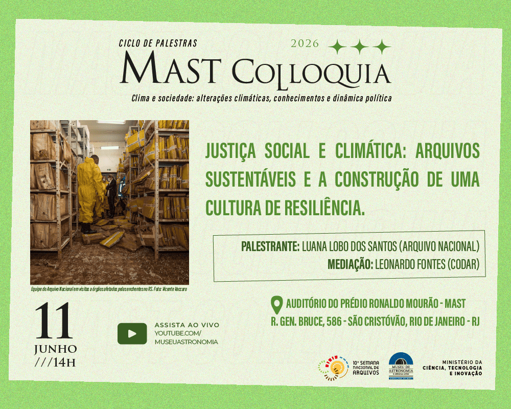 Banner do MAST Colloquia do dia 11 de junho às 14 horas