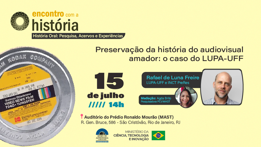 Transmissão ao vivo do Encontro com a História do dia 15 de julho às 14 horas