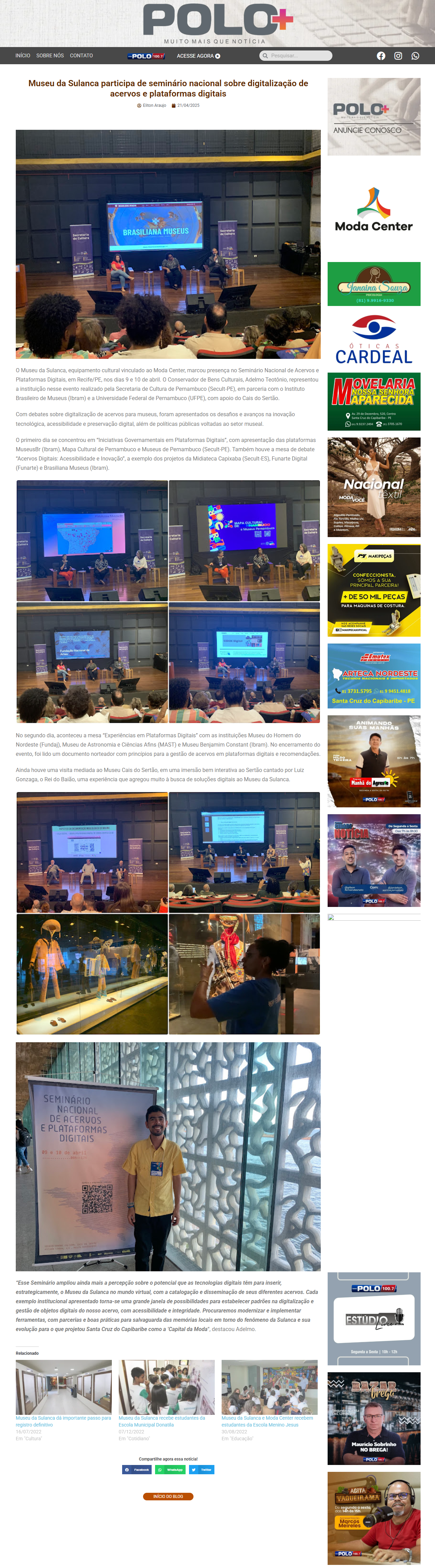 Museu da Sulanca participa de seminário nacional sobre digitalização de acervos e plataformas digitais