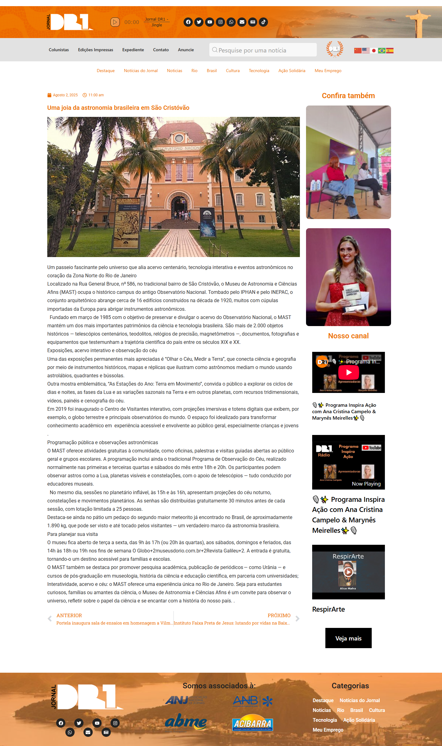 Uma joia da astronomia brasileira em São Cristóvão