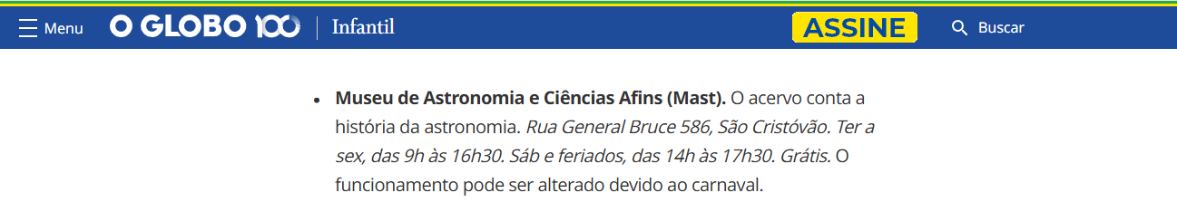 Museu de Astronomia e Ciências Afins - MAST