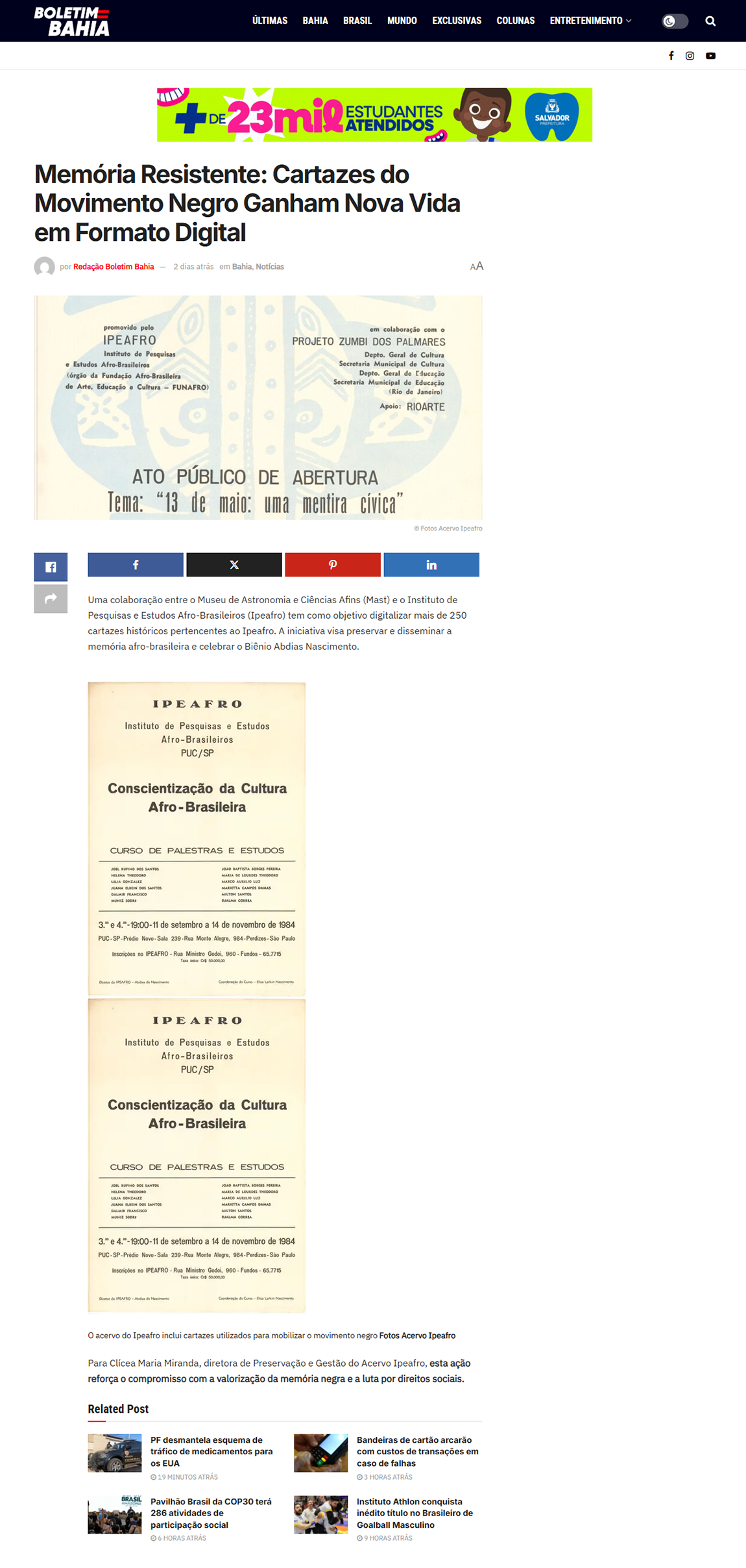 Memória Resistente: Cartazes do Movimento Negro Ganham Nova Vida em Formato Digital