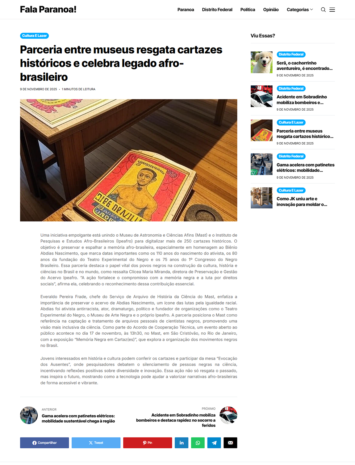 Parceria entre museus resgata cartazes históricos e celebra legado afro-brasileiro