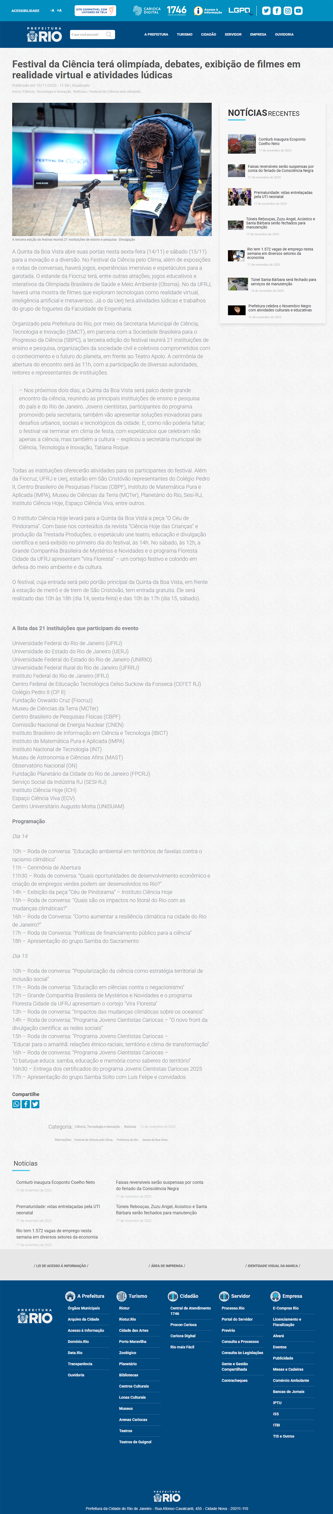 Festival da Ciência terá olimpíada, debates, exibição de filmes em realidade virtual e atividades lúdicas