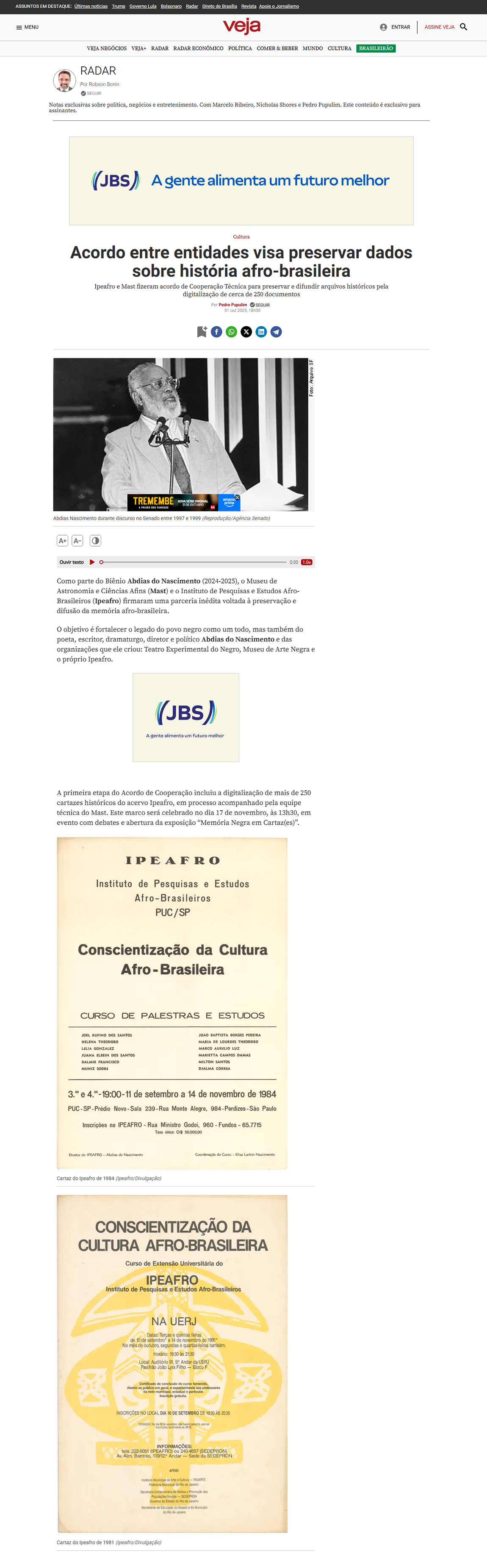 Ipeafro e Mast fizeram acordo de Cooperação Técnica para preservar e difundir arquivos históricos pela digitalização de cerca de 250 documentos