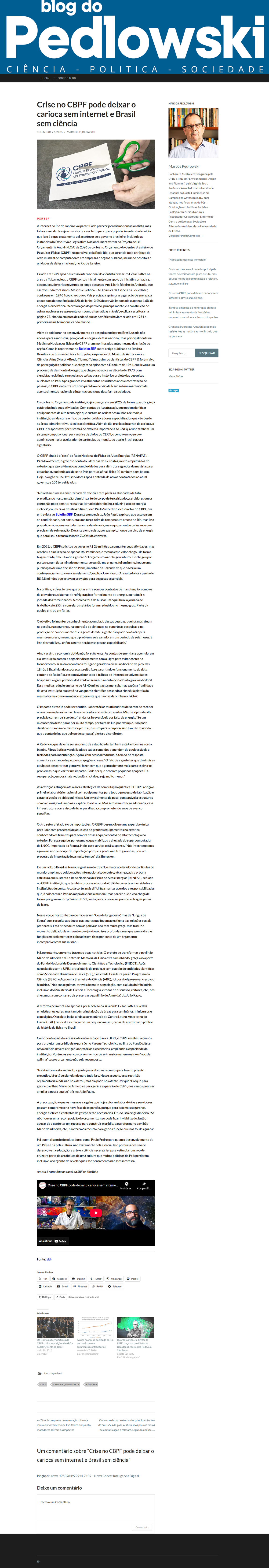 Crise no CBPF pode deixar o carioca sem internet e Brasil sem ciência