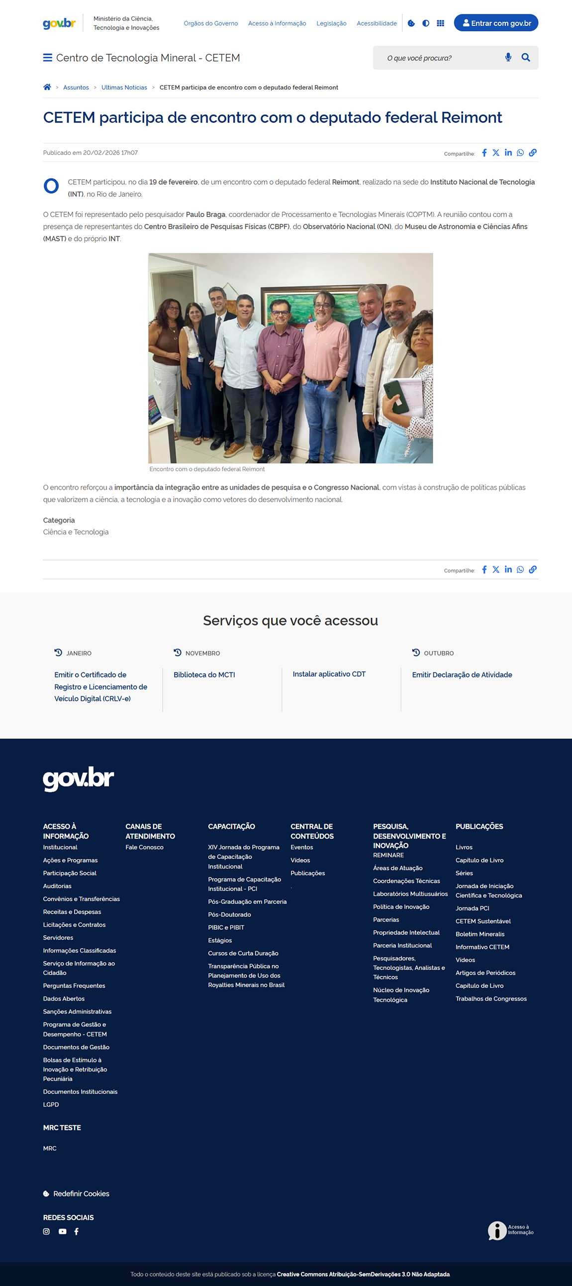 CETEM participa de encontro com o deputado federal Reimont