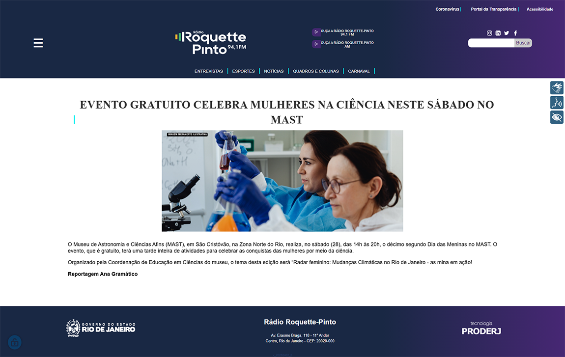 Evento gratuito celebra mulheres na ciência neste sábado no MAST