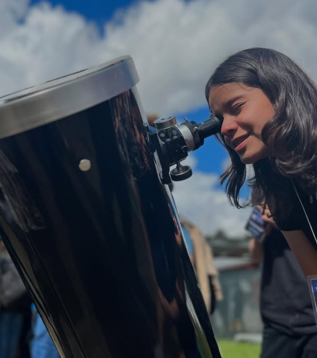 Observação de manchas solares durante a OLAA 2024