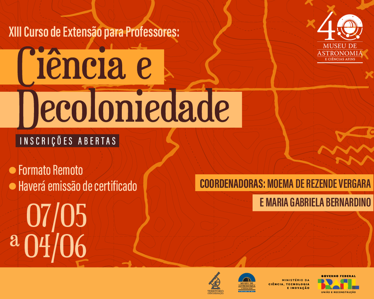 Neste ano, o tema será “Ciência e Decoloniedade”. Inscrições estão abertas