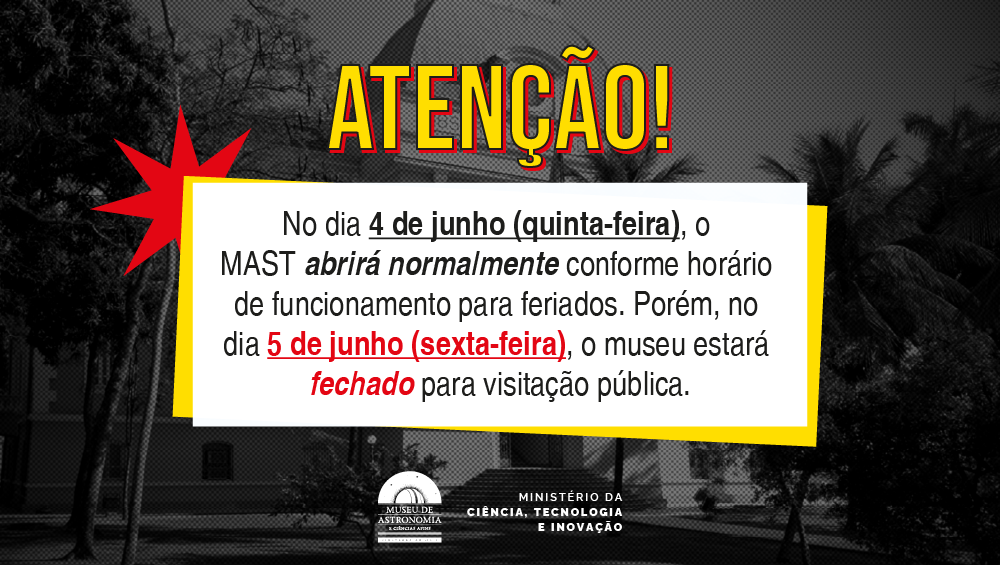 Museu fechado na sexta-feira, dia 5 de junho